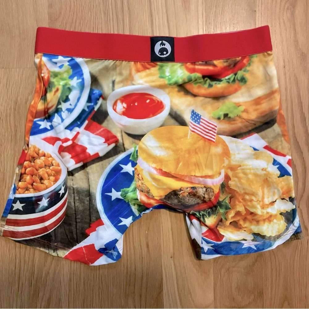 NWT CRAZY BOXER Cheeseburger Cookout Boxer Briefs